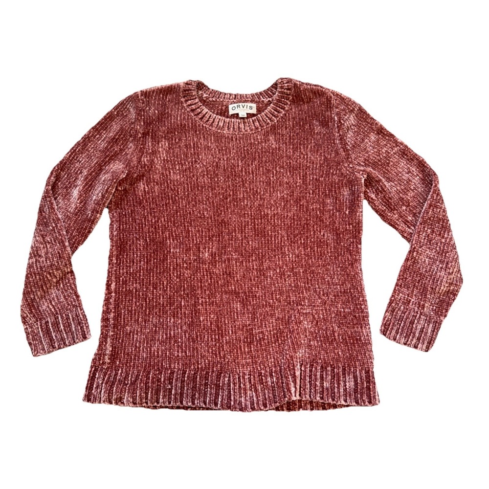 Orvis Women's Chenille Pullover Sweater Dusty Rose Pink Medium Women's Cozy Soft
